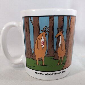 The Far Side Gary Larson Mug Bummer of a Birthmark Hal Vintage Deer Bullseye